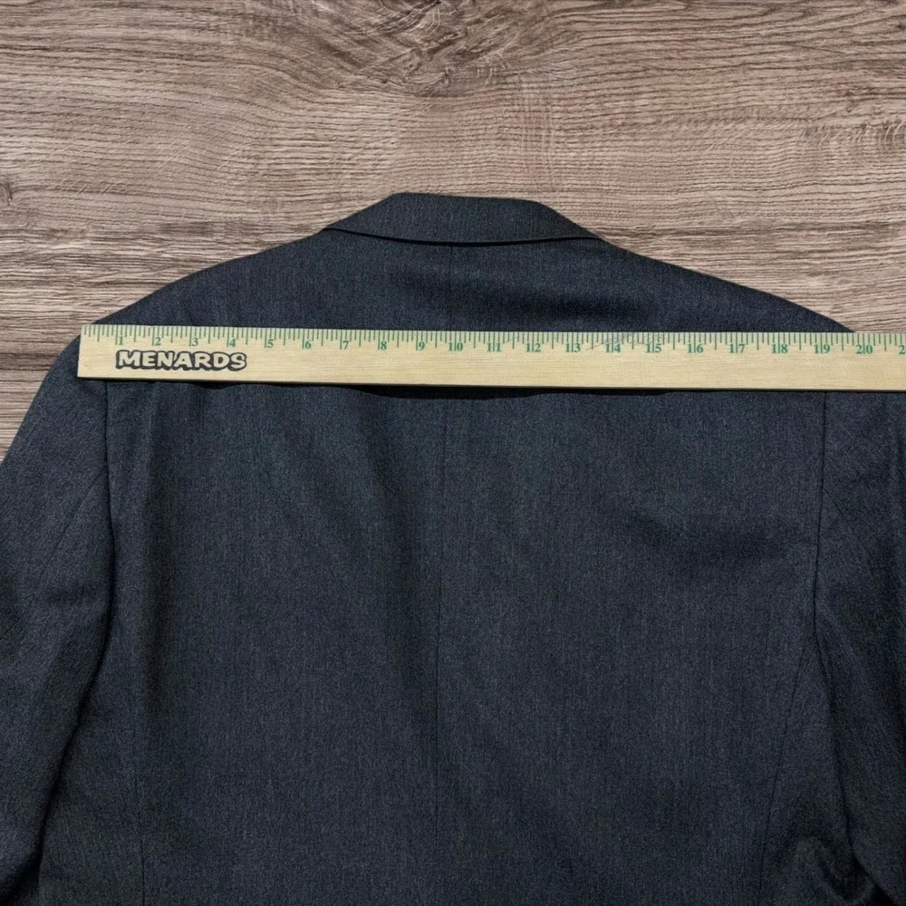 Burberrys Vintage Mens Pure Wool Blazer Sport Coat Charcoal Gray USA Made 44R